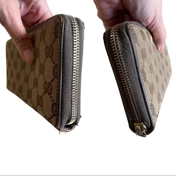 **SOLD**Gucci GG Brown Long Zippy Wallet - Picture 4 of 7